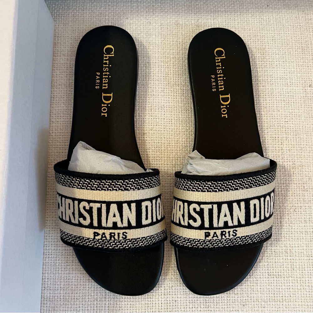 Dior Slide Sandals Black Size 7